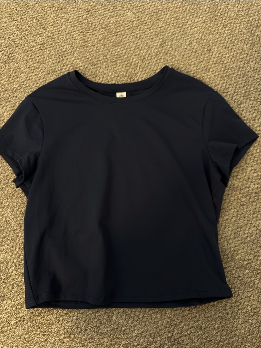 ALO Yoga Women's Short Sleeve Tee in Navy Blue